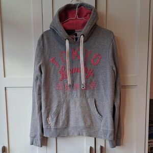 Laundry By Shelli Segal Women's Gray Pullover Hoodie with Pink Accent